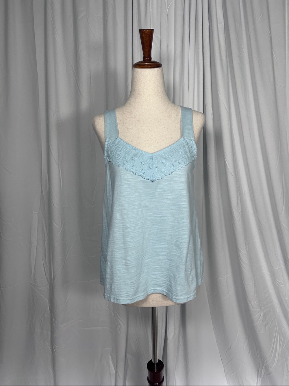 2010s True Craft Light Blue Lace-Trim Tank